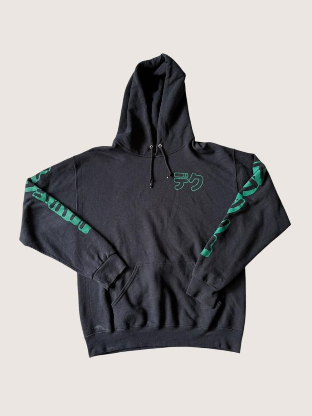 Boku No My Hero Academia Hoodie Pullover Long Sleeve Pocket Pouch Black Size M